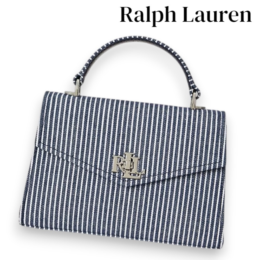 ストライプが魅力♪【Ralph Lauren】スモール Farrah サッチェル