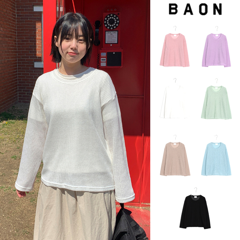 【BAON】[unisex] Pima Net Basic Over Knit