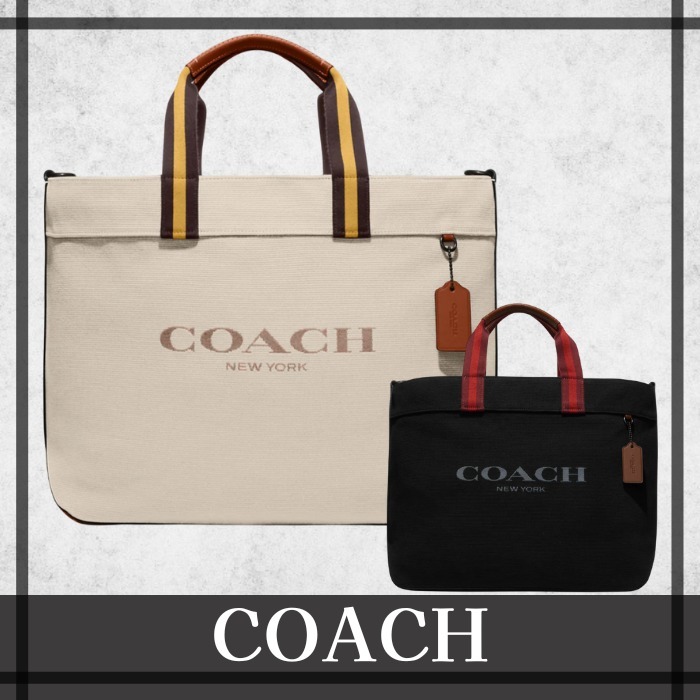 【COACH】Tote 38 キャンバス スムース レザー トート バッグ