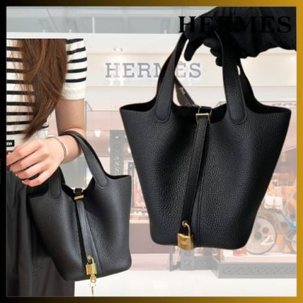 Noir × ゴールド金具】HERMES ピコタンロック 18 PM (HERMES