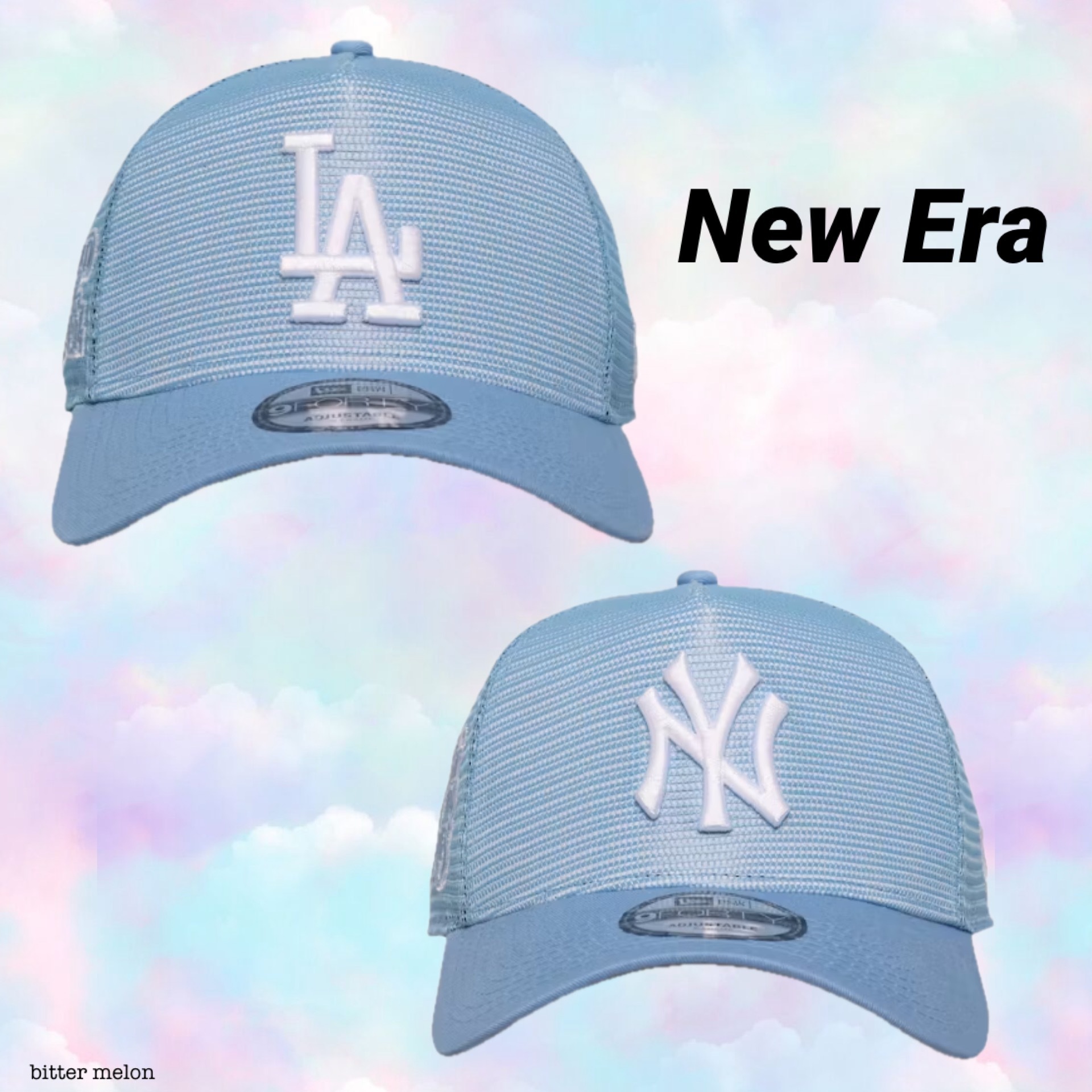 人気 NEW ERA ◆ 9FORTY A-Frame メッシュ キャップ ブルー