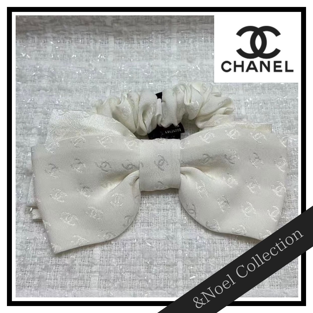 【25S♢上品ホワイト】CHANEL リボンシュシュ