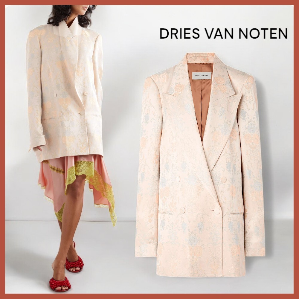 【DRIES VAN NOTEN】花柄ジャカード ダブルブレストブレザー
