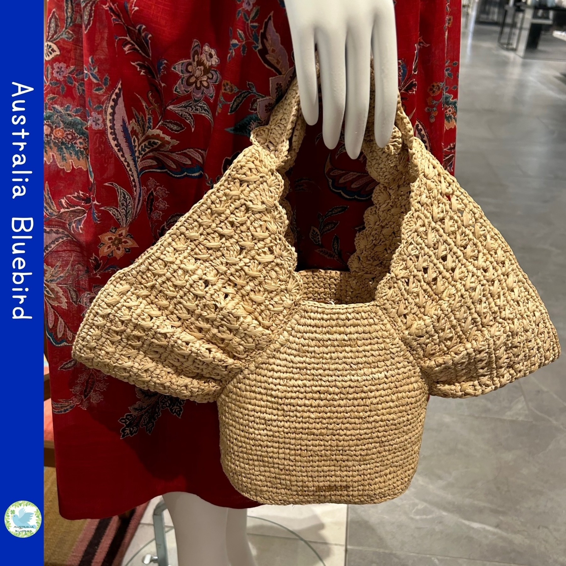 ★Zimmermann★ラフィア バケットバッグ フリル ナチュラル