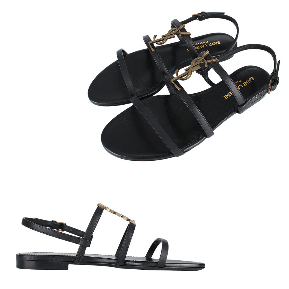 関税負担なし☆Saint Laurent カサンドラ フラットサンダル