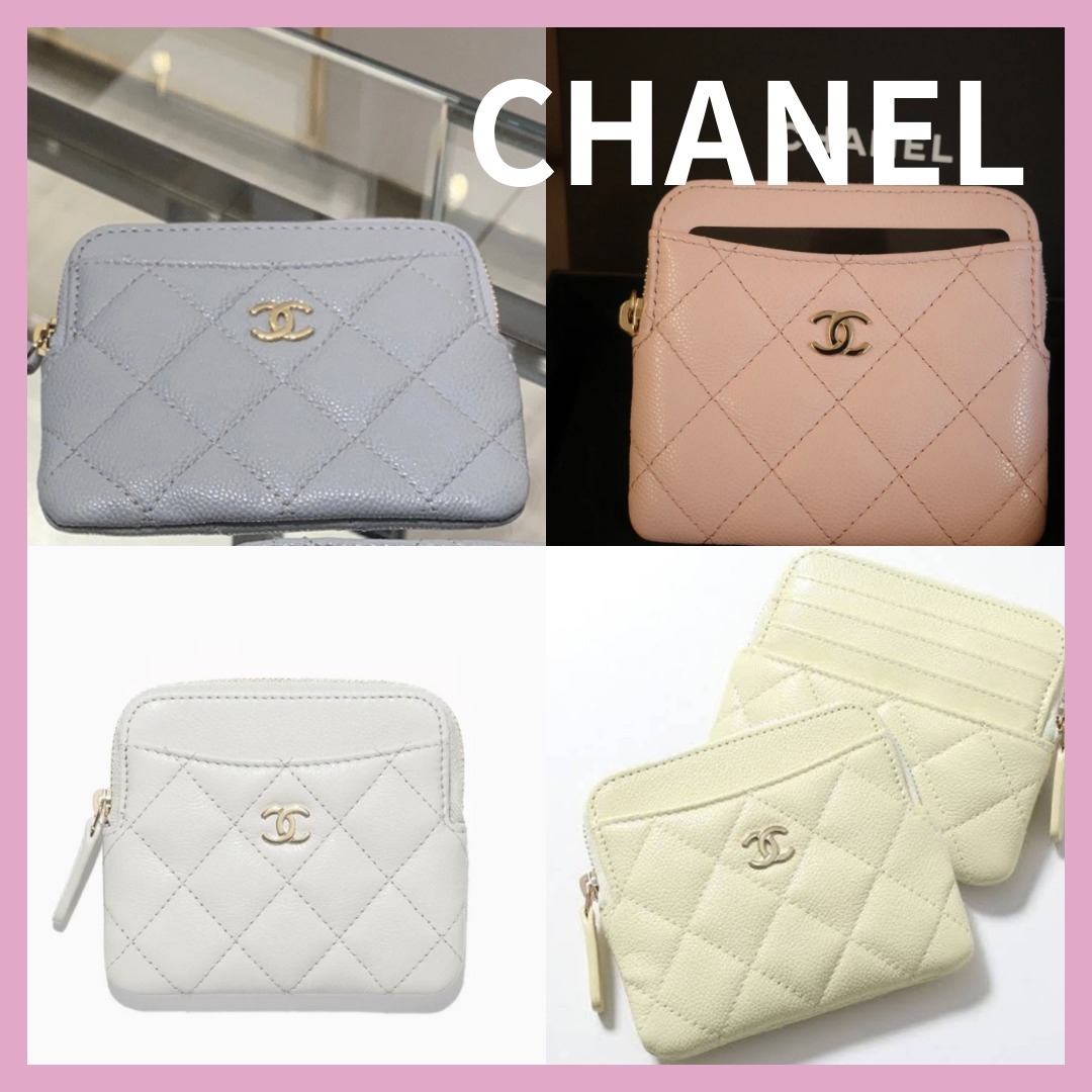 【淡いカラーが可愛い】CHANEL クラシック ジップ コインパース