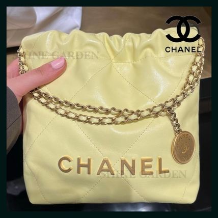 ☆イエロー☆CHANEL22 ミニ ハンドバッグ 未使用] シャネル シャネル22 ミニ ハンドバッグ ミニチェーン