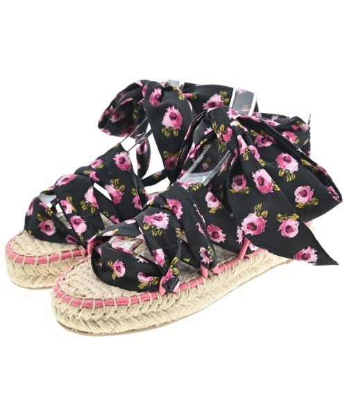 PRADA プラダ エスパドリーユ 黒xピンク(花柄) 4103725M0143