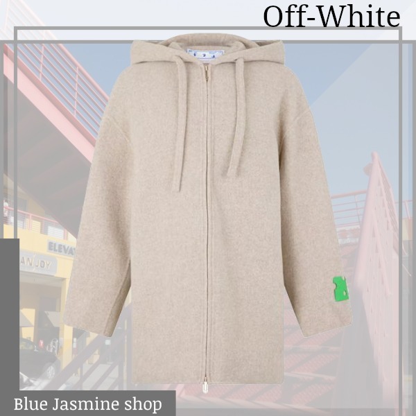 【関税無】 Off-White / Oversized Zip Hoodie / Bone