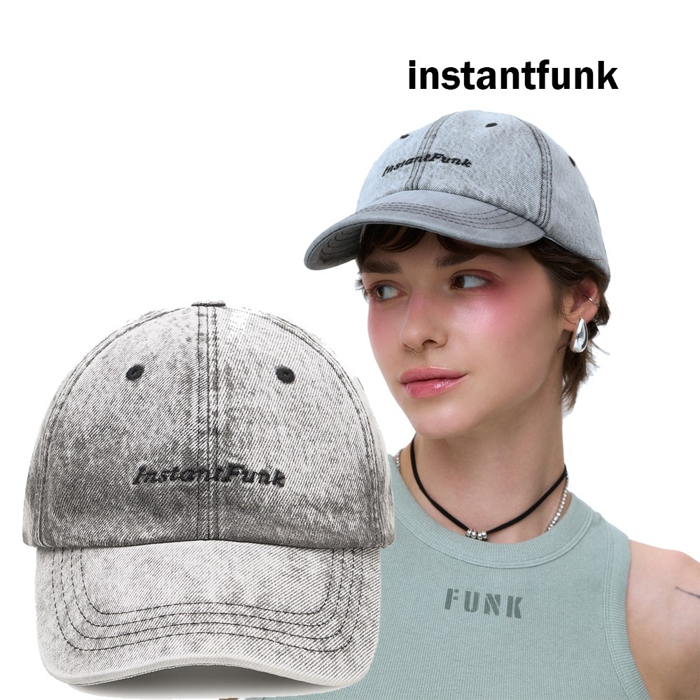 INSTANTFUNK★Washing Embroidered Ball Cap★人気