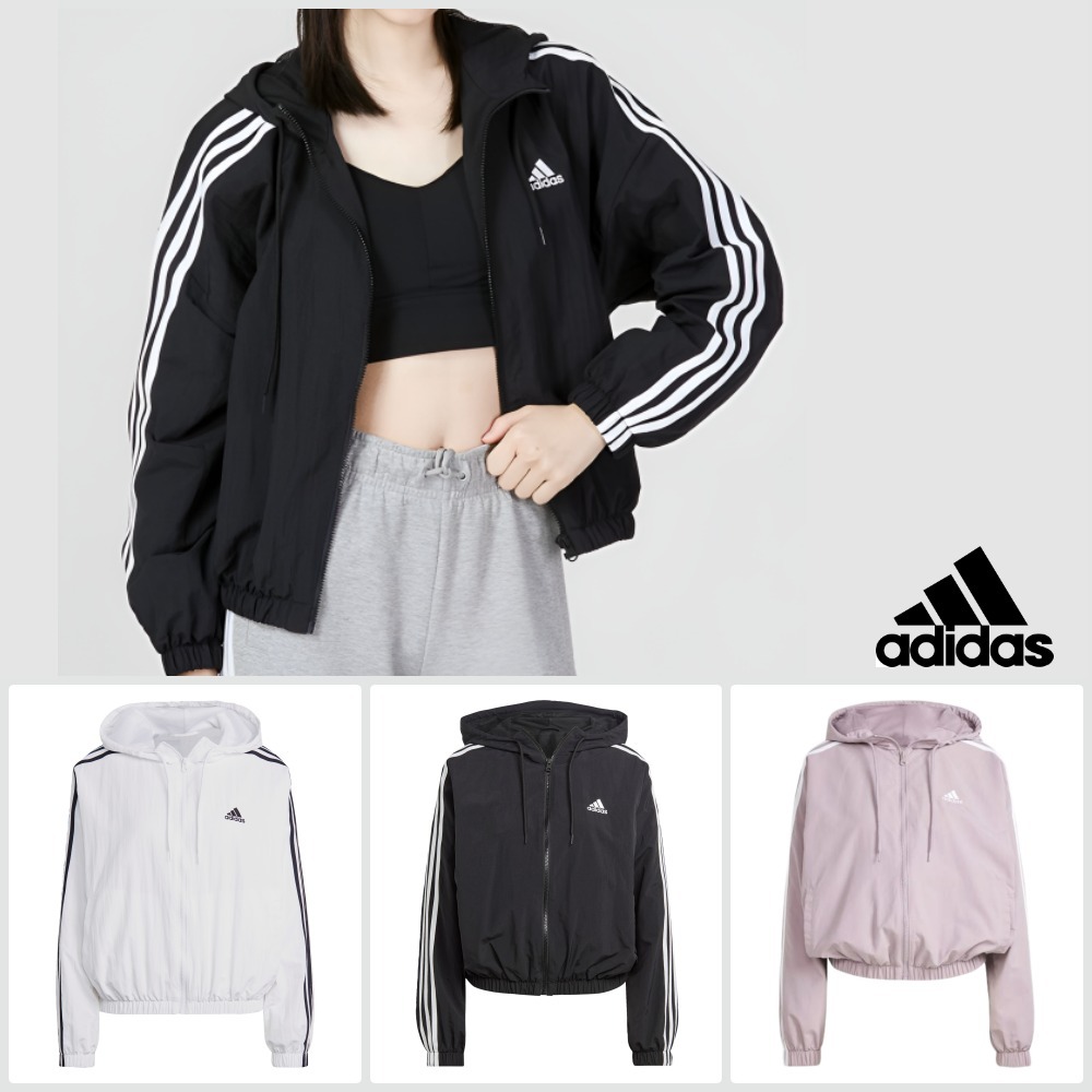 【adidas】エッセンシャル 3S ウーブン ウィンドブレーカー