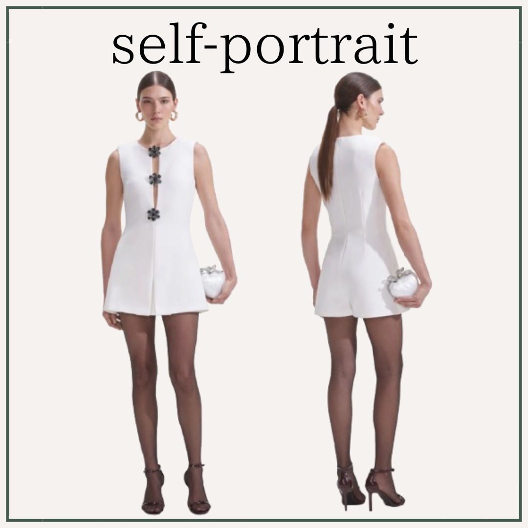 【パンツスタイル】self-portrait / クレープ素材 プレイスーツ