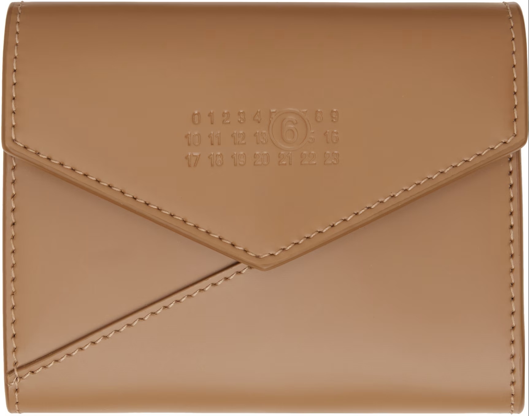 ★MM6 Maison Margiela★ タン レザー フラップウォレット