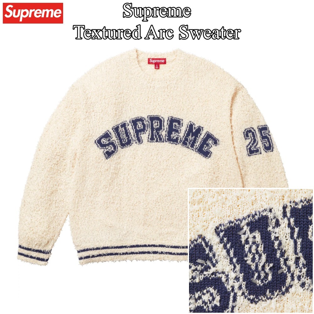 【Supreme】Textured Arc Sweater★Cream★25SS★