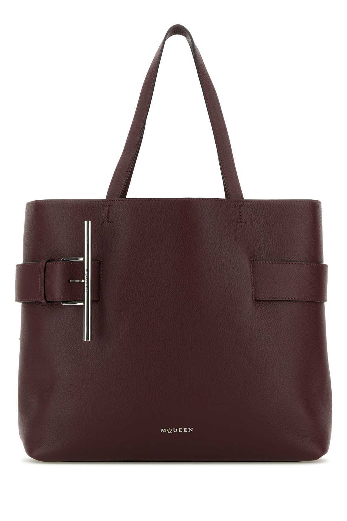 【送料&関税込】Alexander McQueen Tyrian Purple Leather T-ba
