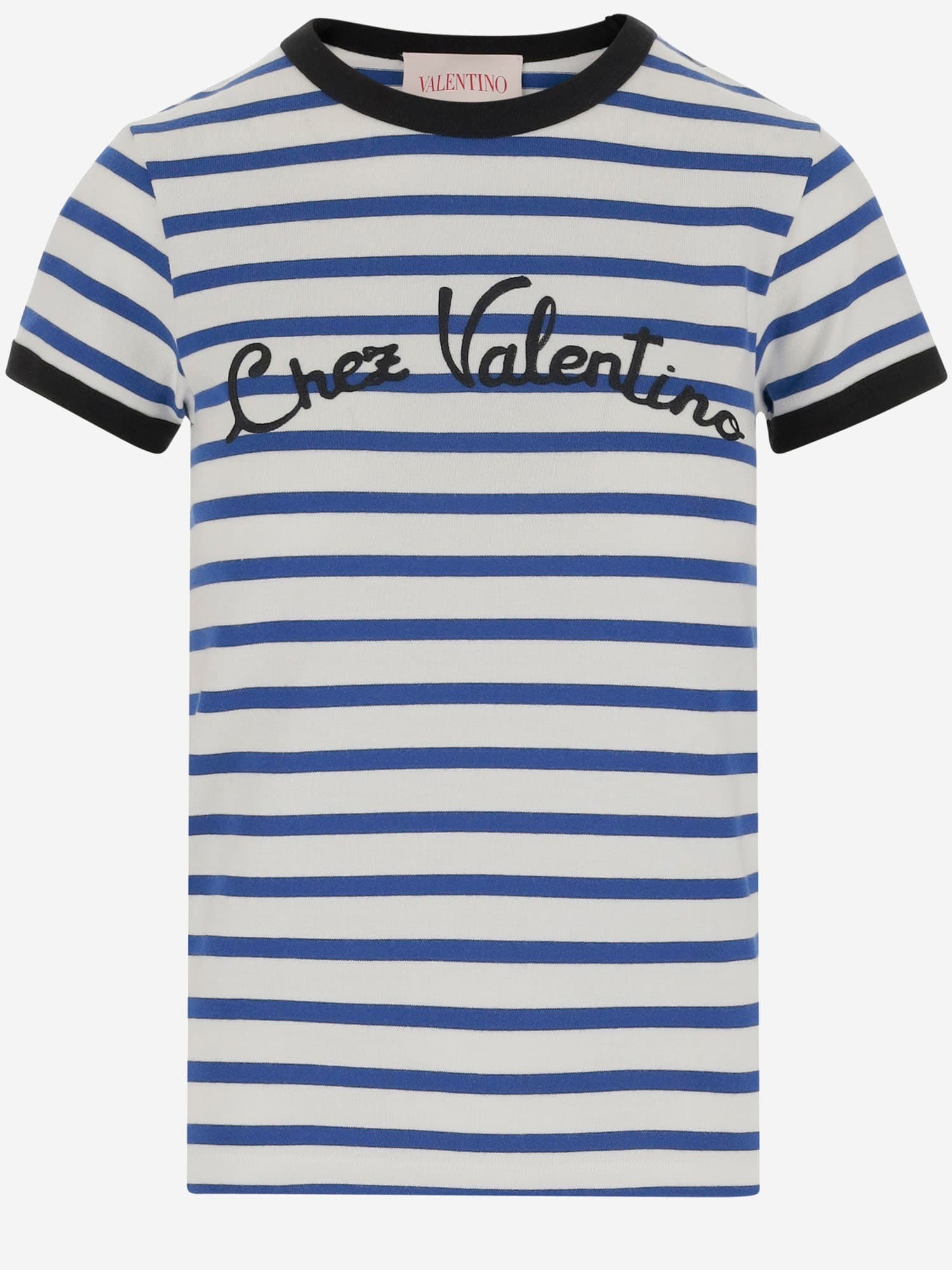 【送料&関税込】Valentino White And Blue Cotton T-shirt