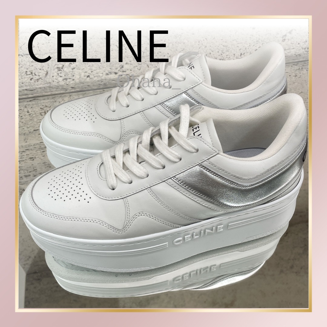 歩きやすく美脚効果◎【CELINE】 ブロック ウェッジスニーカー