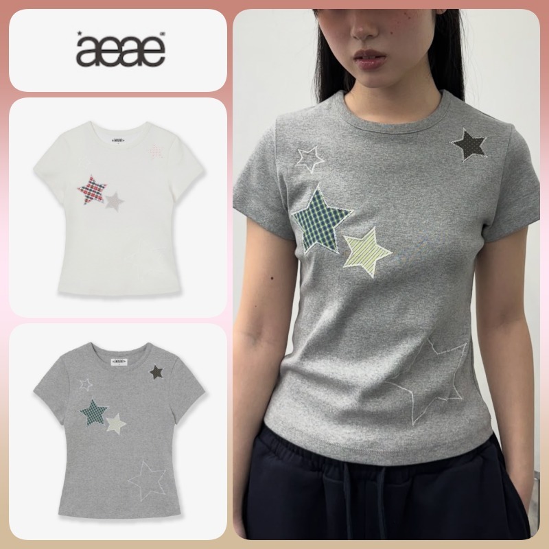◆25SS AEAE CHECK STAR TEE/2色◆