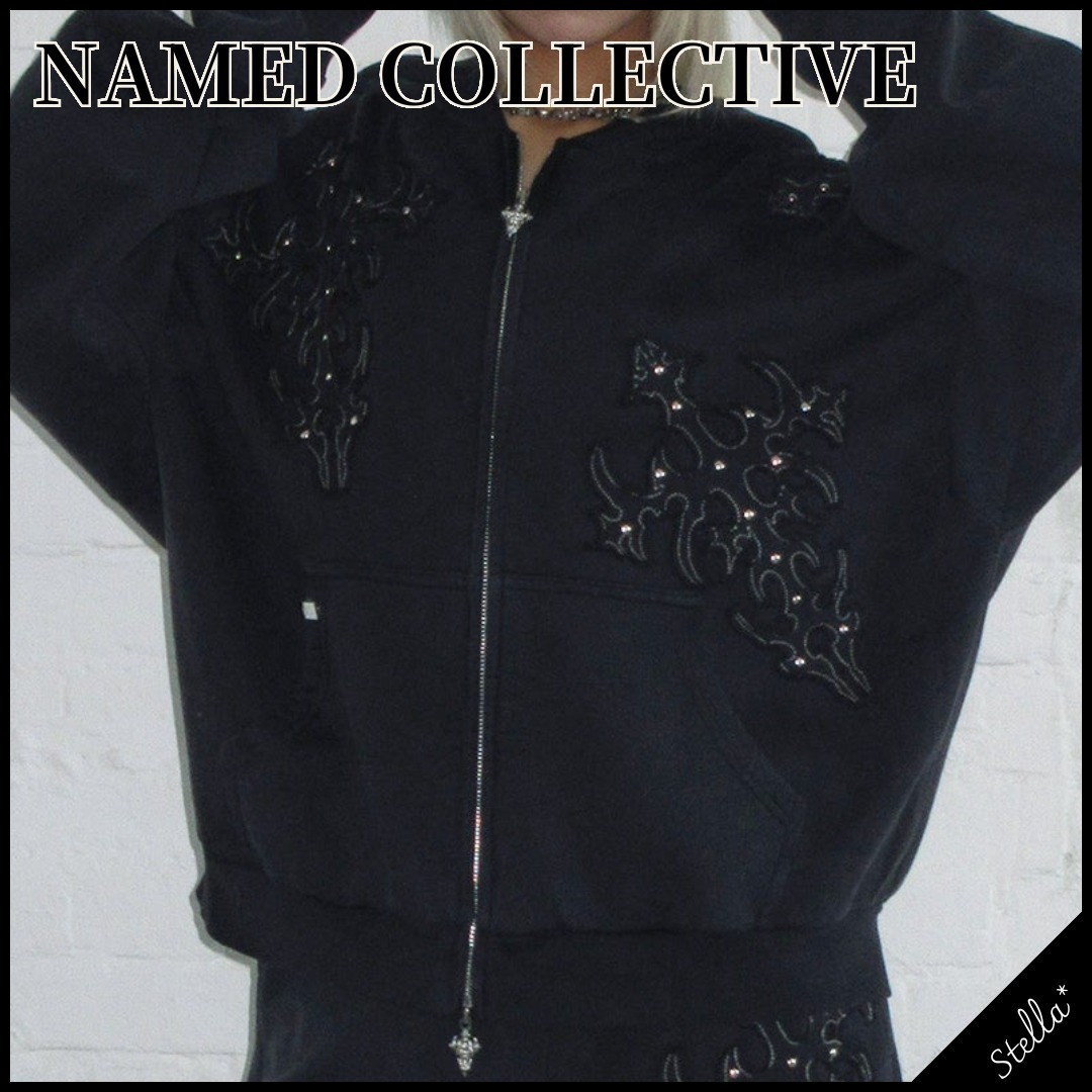注目■NAMED COLLECTIVE■シナースタッズ付きジップパーカー