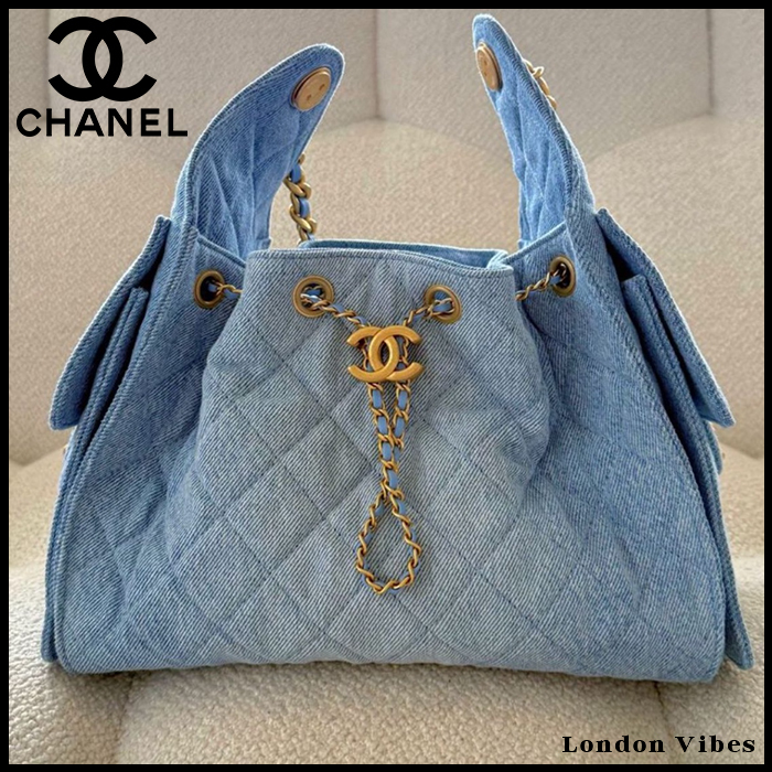 人気急上昇！CHANEL 25 ホーボー スモール バッグ デニム 青