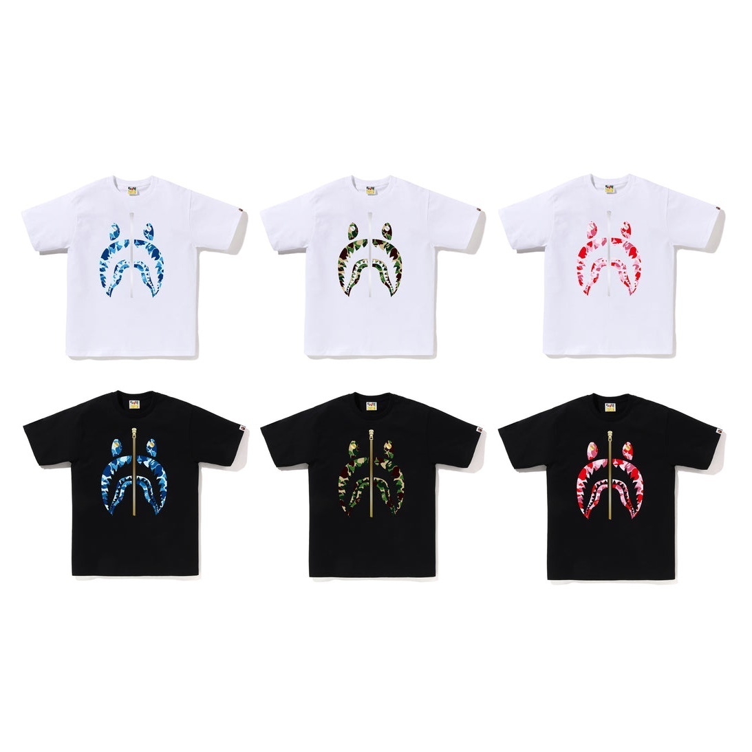 【A BATHING APE】6色展開 ABC CAMO SHARK TEE 要在庫確認
