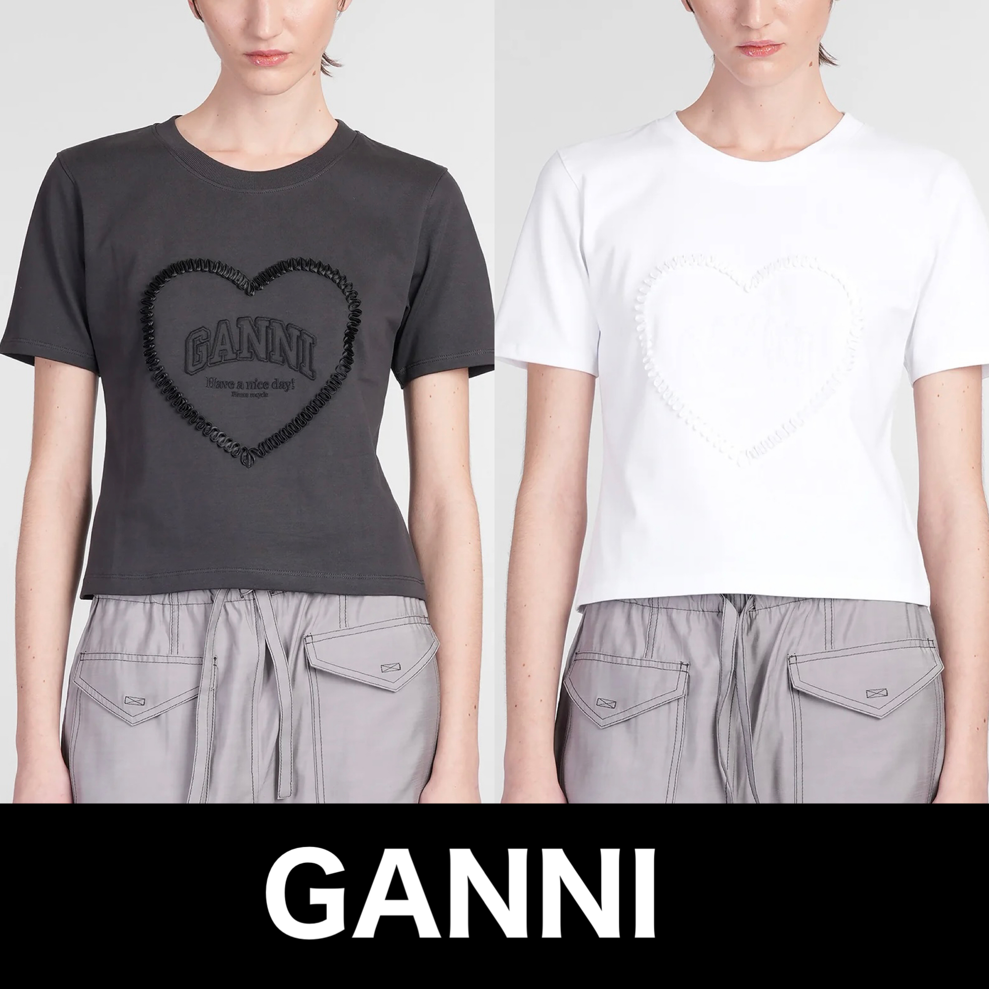 GANNI♡ コットン SS Tシャツ