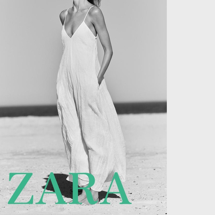 【ZARA】ZW COLLECTION リネンブレンド ワンピース 3013/048/712