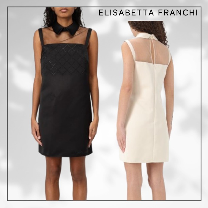 【ELISABETTAFRANCHI】チュール ダッチェス ミニドレス