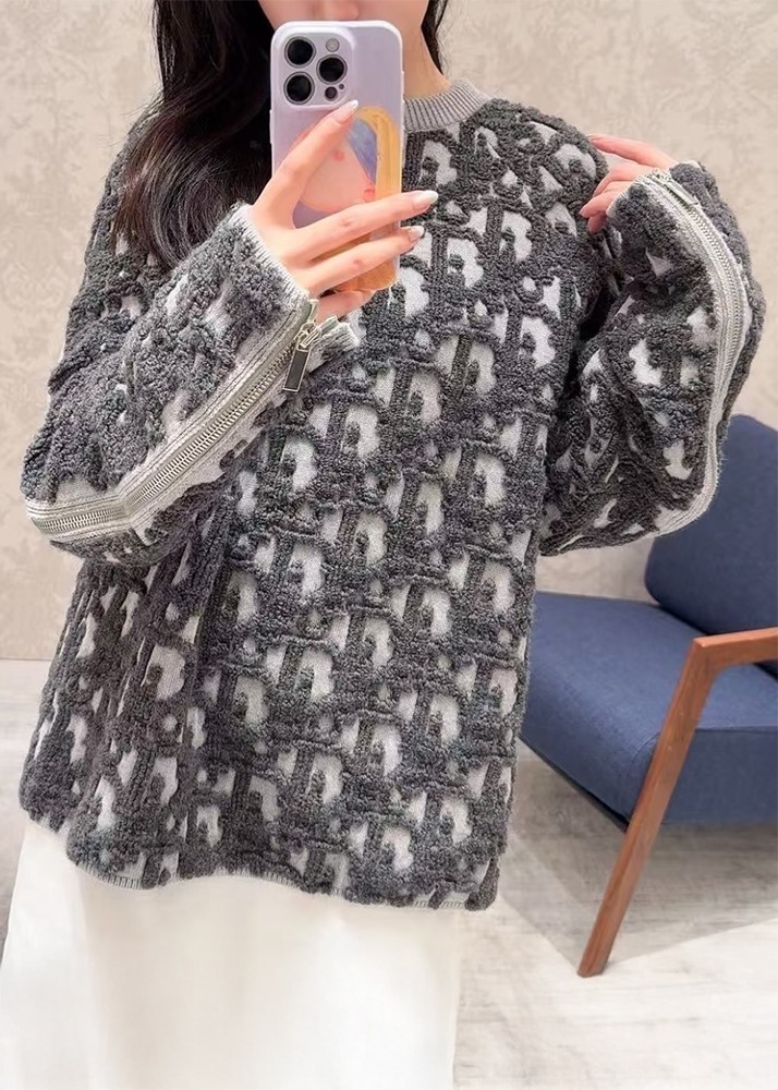 存在感抜群☆】DIOR 25AW ニットロゴジップ プルオーバー