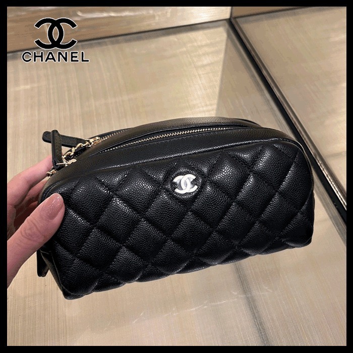 【大容量で使いやすい☆丸みフォルムも◎】CHANEL ポーチ
