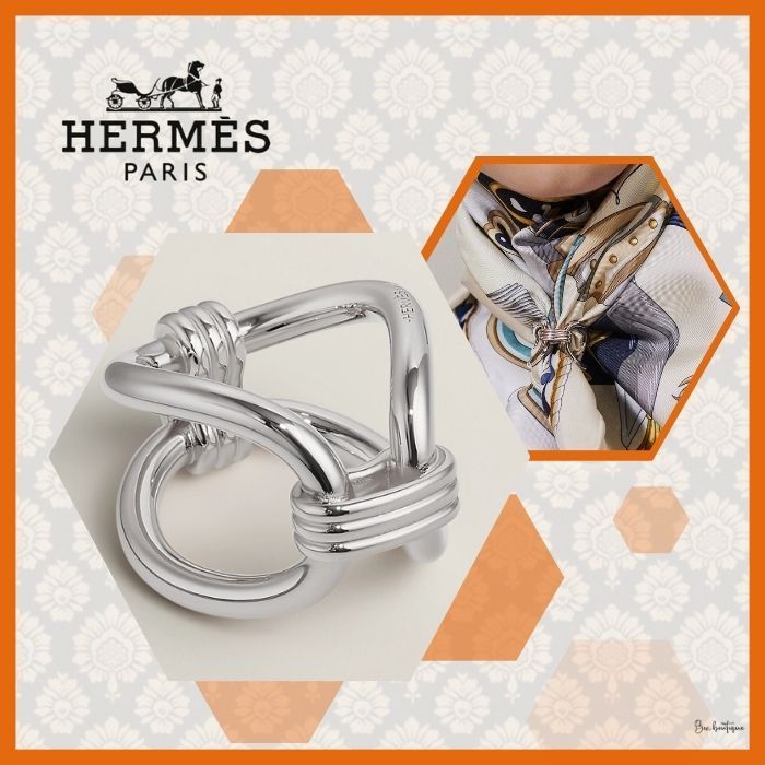 【クールな輝きで差をつけて】HERMES スカーフリング シルバー