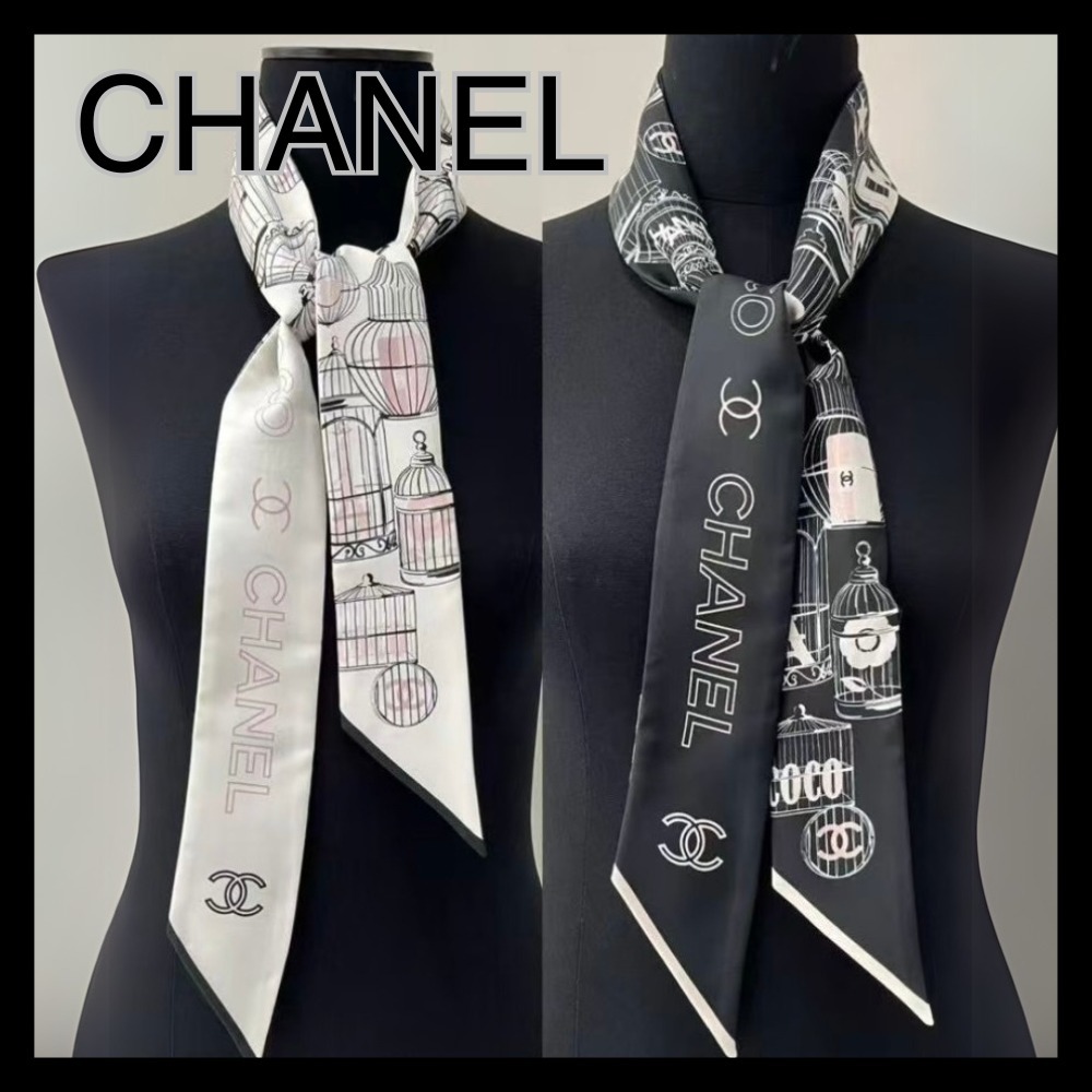 【コーデが華やかに♪】CHANEL ツイリー ヘアバンド シルク