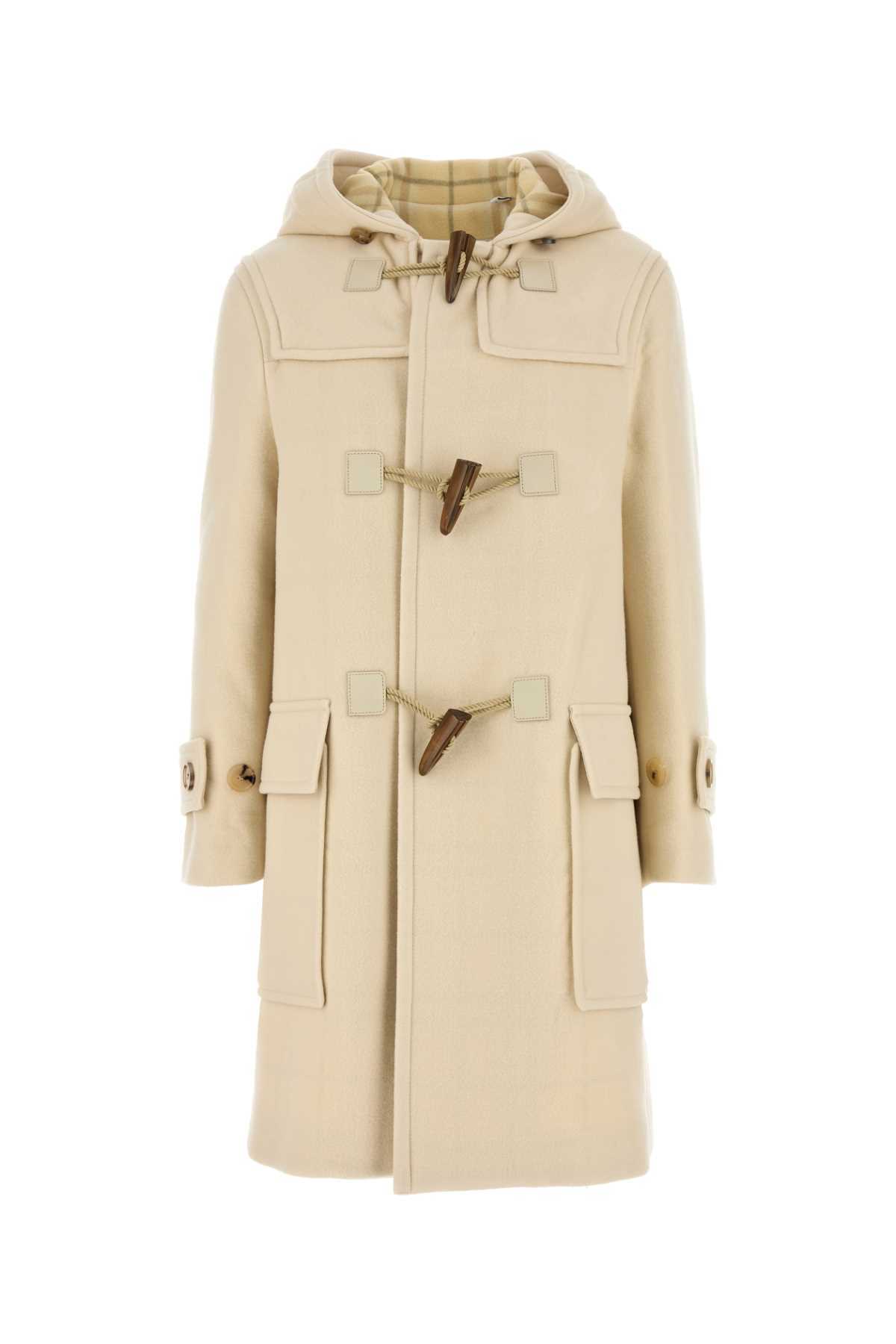 【関税&送料込】Burberry Cream Wool Blend Montgomery