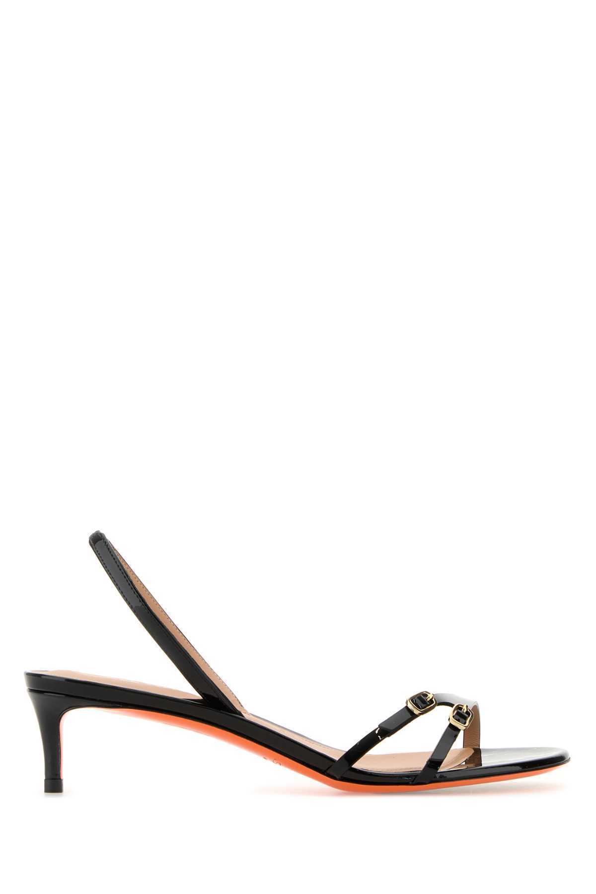 【関税&送料込】Santoni Black Leather Virna Sandals