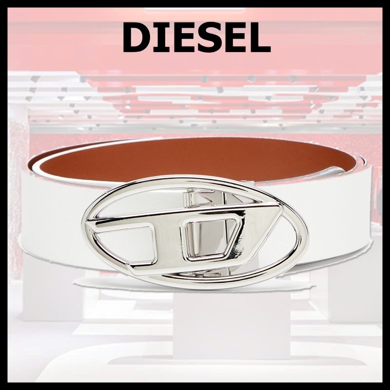 【送料・関税込】DIESELバックル付きリバーシブルレザーベルト