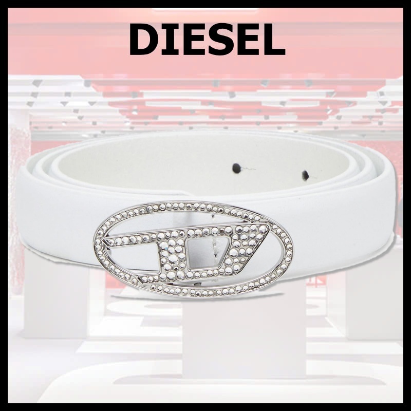 【送料・関税込】DIESEL バックル付きスリムレザーベルト