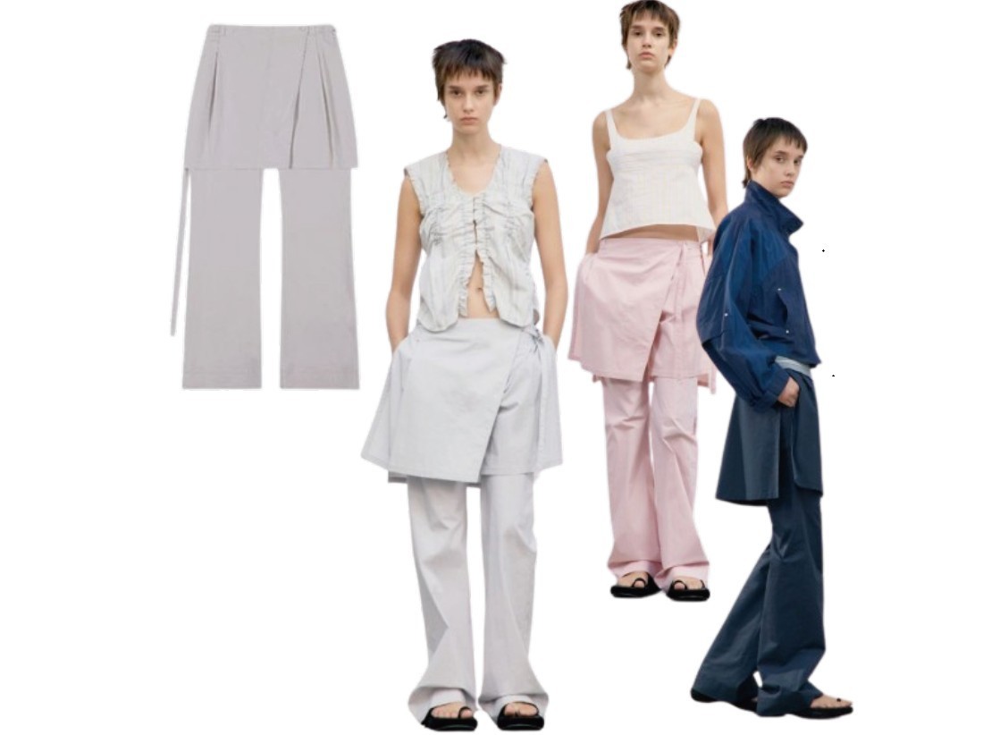韓国商品/LOWCLASSIC NEW LAYERED WRAP SKIRT PANTS