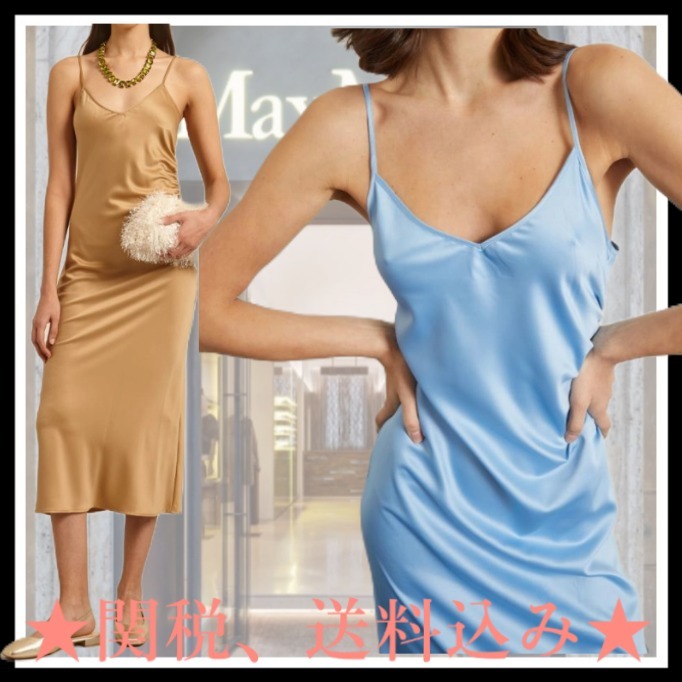 DT★Max Mara★vermut サテンロングドレス
