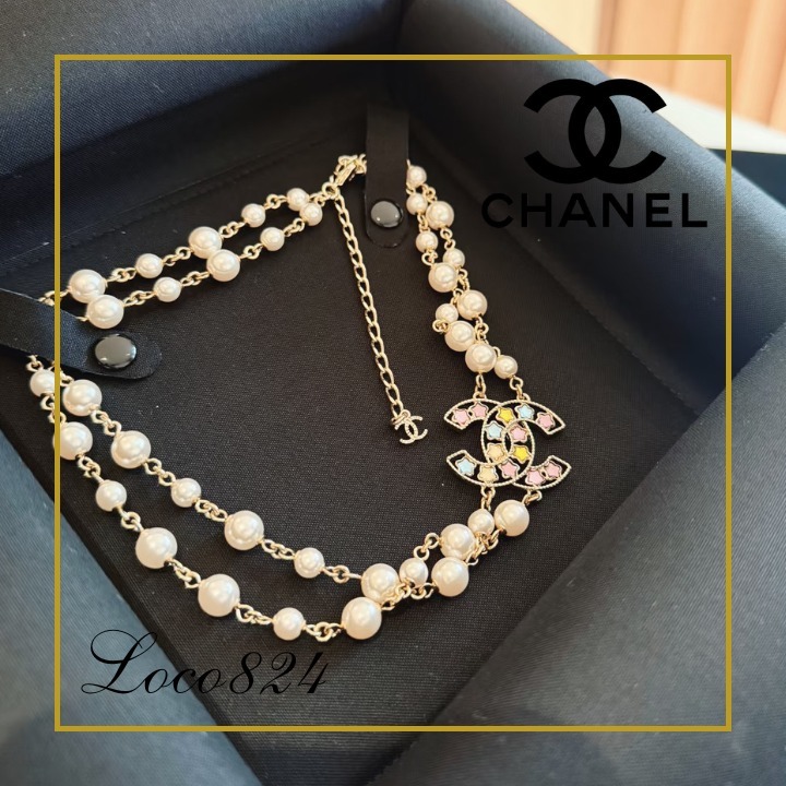 【豪華なカラフルスターCC＆パール】CHANEL ネックレス