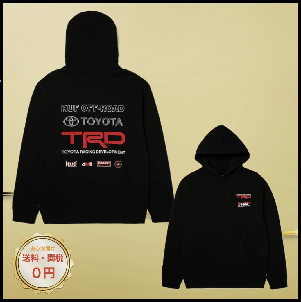 関税込み♪コラボ【HUF】x Toyota TRD ロゴ★Team 4X4 パーカー
