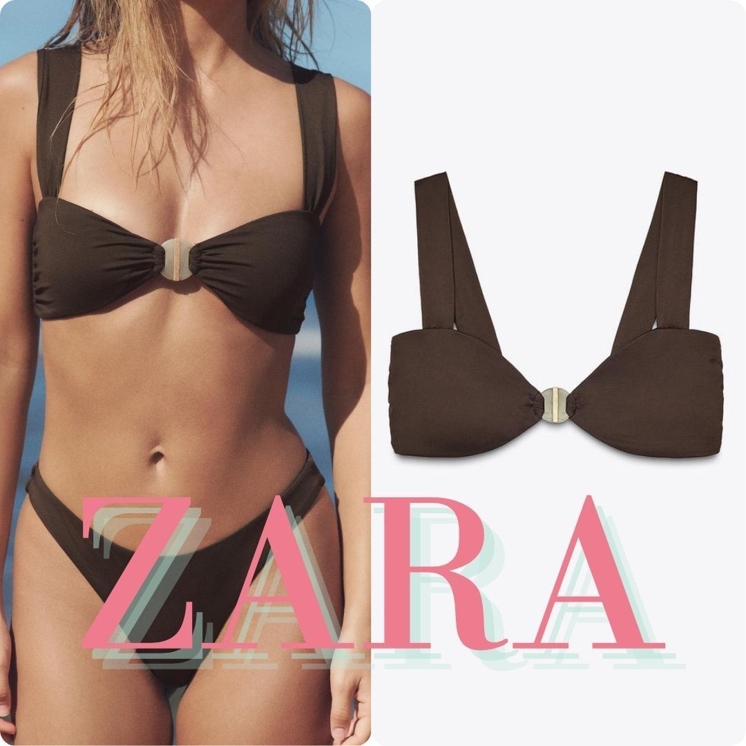 ZARA サークルパーツ付きビキニトップス 0167/015