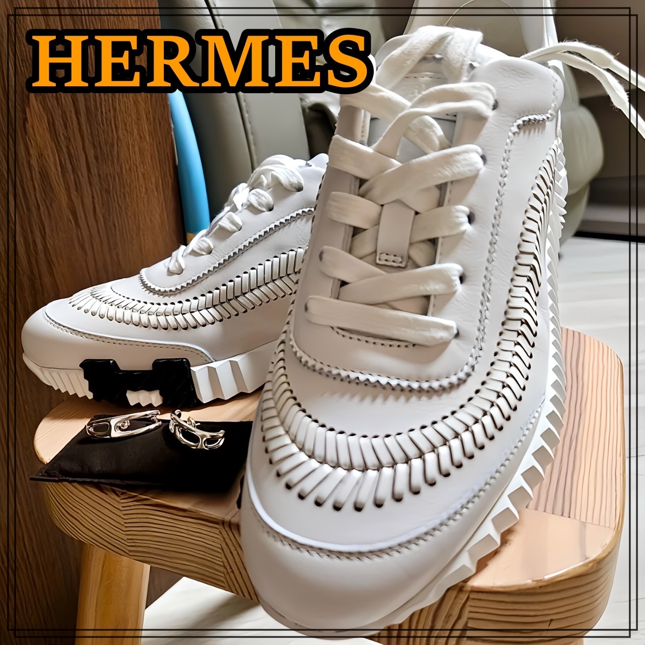 【レザーの装飾がオシャレ♪】HERMES《バウンシング》スニーカー