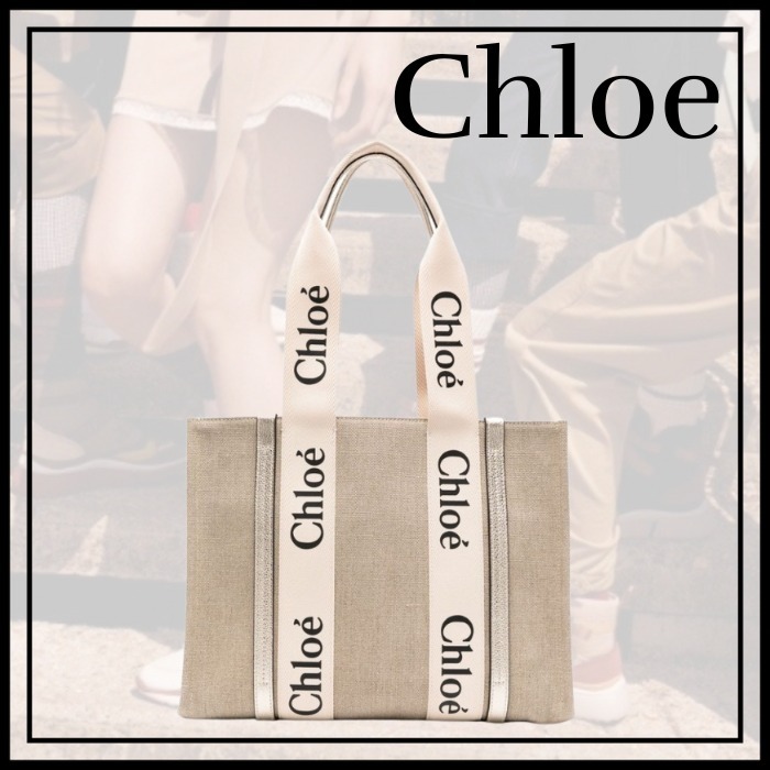 セール【Chloe】Woody ミディアム トートバッグ ゴールド