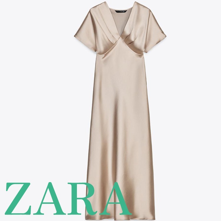 【ZARA】サテン ミディワンピース 2330/399/307