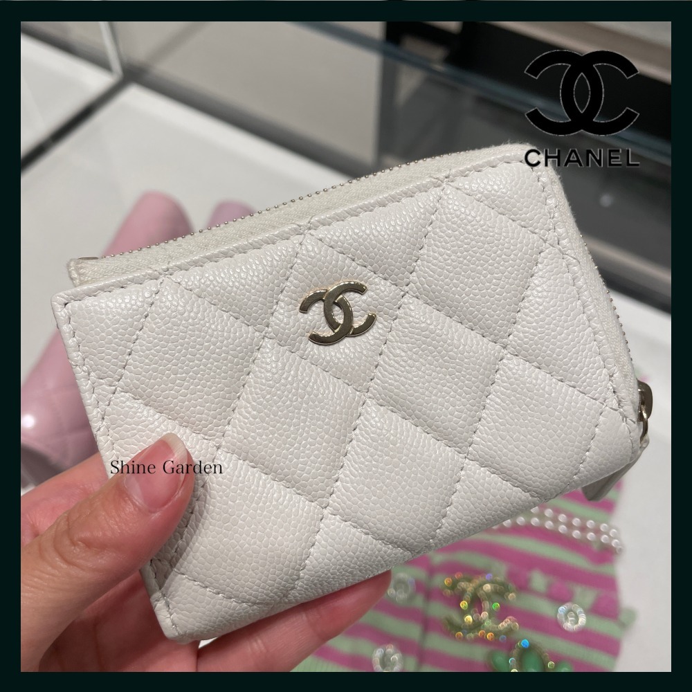 L字ジップ＆三つ折がレア♪ CHANEL 折り財布 ミニ財布 キャビア