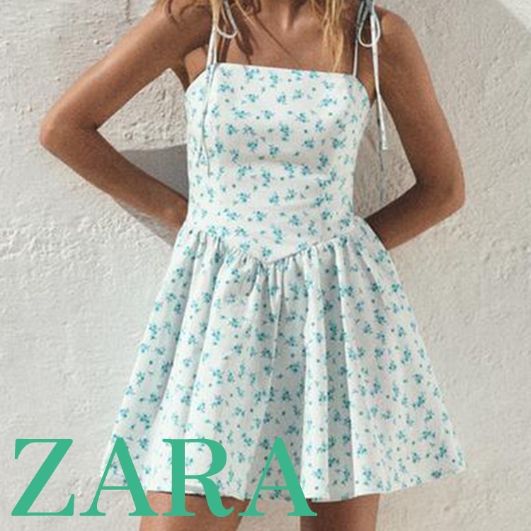 【ZARA】フラワー プリント ワンピース 4661/382/059