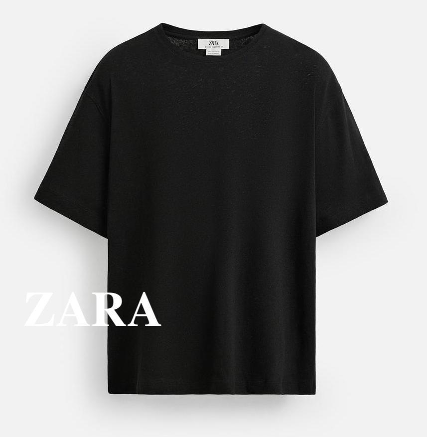 ★ドイツ発*ZARA*新作*リネンコットンTシャツ/BROWN★