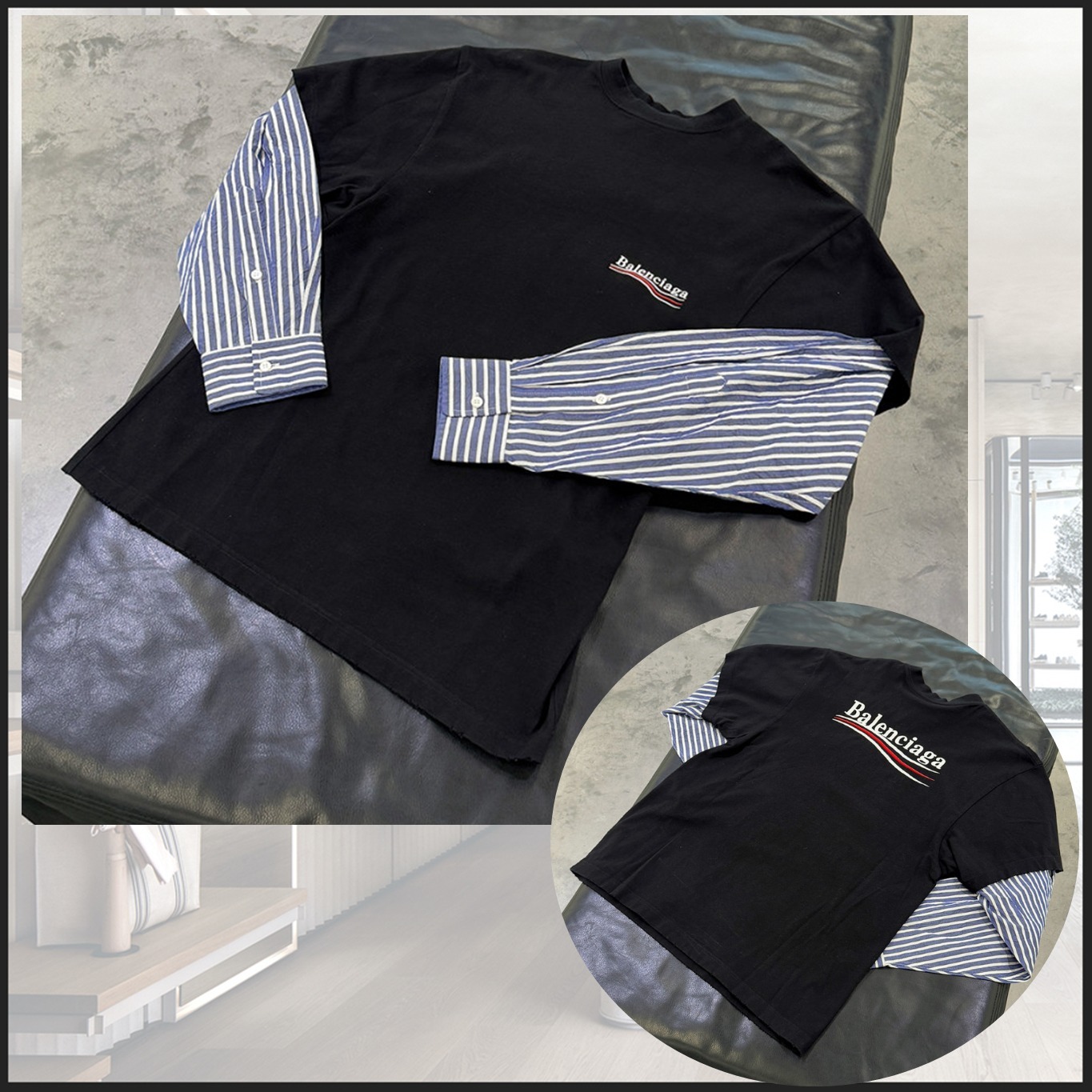 直営店☆BALENCIAGA☆ Political Campaign レイヤード Tシャツ