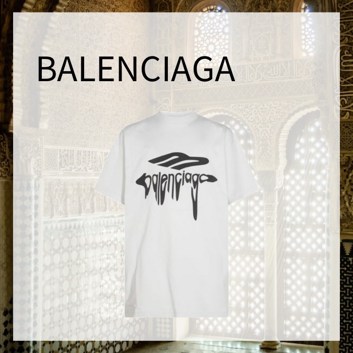 Tシャツ・カットソー BALENCIAGA T-SHIRTS WHITE COTTON T-SHIRT