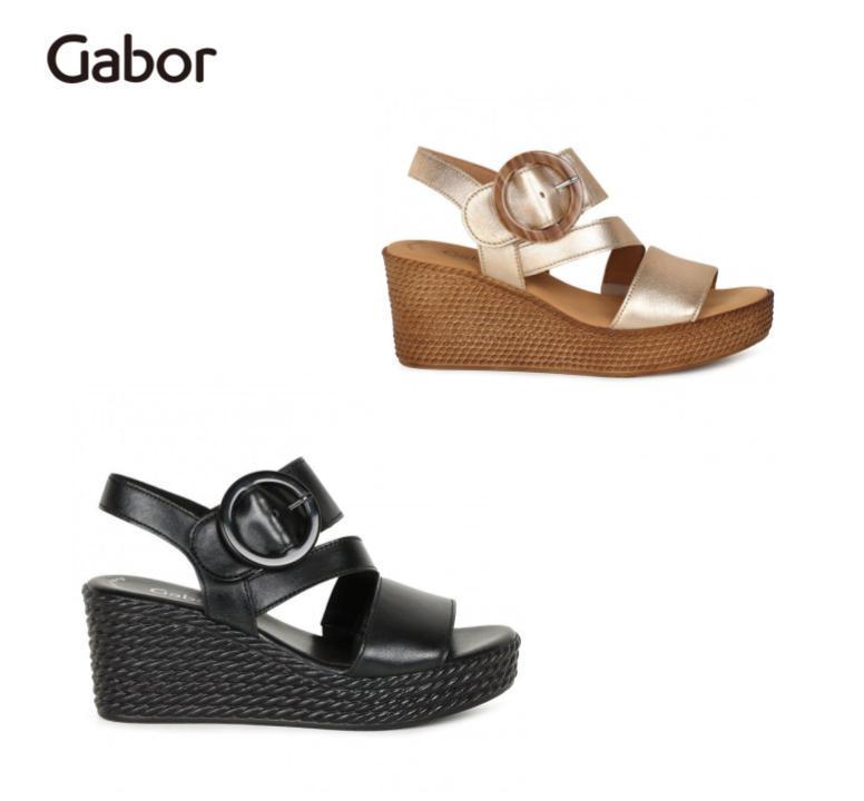 Gabor Drama ウェッジ ヒール サンダル